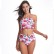 European and American swimsuit womens swimwear conservative high-waisted ruffled bikini hot sale