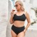 New European and American fat lady swimsuit petals plus size split swimsuit women