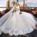 Starry sky wedding dress 2021 new winter bride with one shoulder and sleeves, simple and large size, thin and light