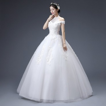 Wedding dress 2021 new Korean bride wedding dress retro fairy look thin winter simple princess looks thin