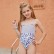 2021 new European and American girls with bow-knot swimsuit kids colorful sequined leopard swimsuit