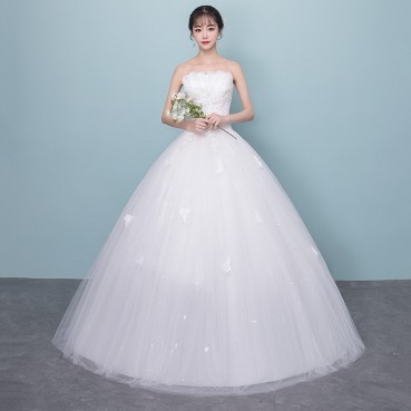 Sen series light wedding dress tube top was thin Korean dream princess trailing super fairy bride knot wedding dress