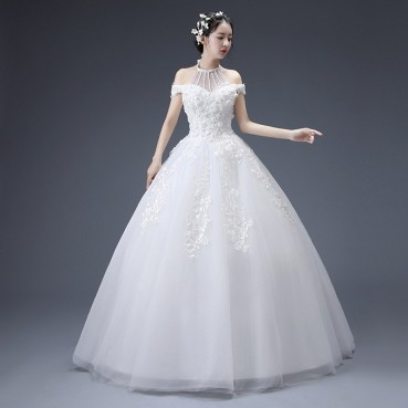 Wedding dress 2021 new Korean bride wedding dress retro fairy look thin winter simple princess looks thin