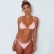 European and American new fashion sexy rope-worn triangle bikini pit strip strap pure color simple ladies split bikini