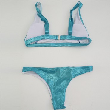 European and American hot style bikinis, hot stamping sexy three-point hot-selling split swimsuits