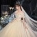 Starry sky main wedding dress with big trailing tail 2021 new temperament bride one shoulder Sen system super fairy