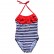 New childrens swimsuit fashion ruffled leaf striped swimsuit soft skin-friendly one-piece swimwear factory direct