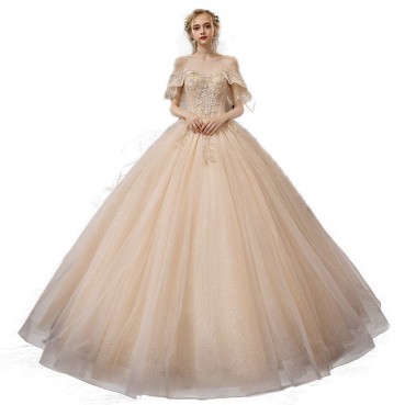 The main wedding dress 2021 new tail temperament bride French light Mori series super fairy dream starry little child