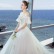 One-shoulder wedding dress 2021 new spring thin and simple bride married high waist pregnant woman wedding dress