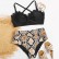 European and American new sexy bikini ruffled multicolor printing large size pleated ladies high waist large size