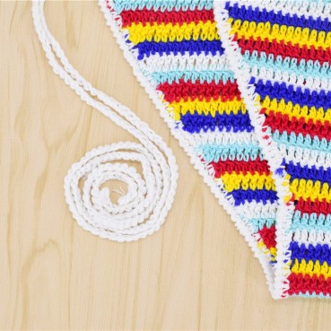 New style handmade knitted striped triangle bikini colorful striped sexy ladies swimwear hot sale