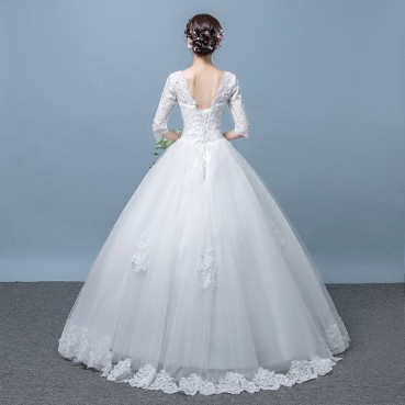 White wedding dress 2021 new bride wedding main yarn shoulder-to-shoulder simple and thin female Sen super fairy