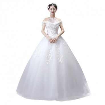 Wedding dress 2021 new Korean bride wedding dress retro fairy look thin winter simple princess looks thin