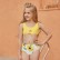 European and American new girls split cutout buttoned bikini swimsuit kids print triangle swimsuit