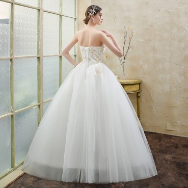 Wedding dress 2021 new Mori French tube top bride female was thin and simple wedding dress went out with light yarn