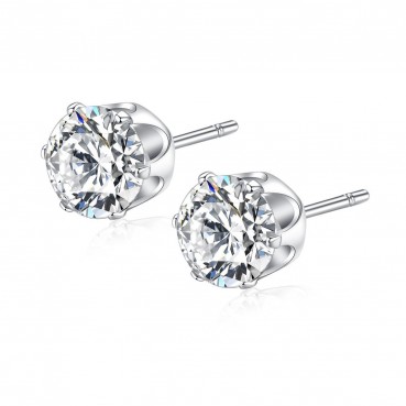 AAA zircon inlaid 5mm 6mm simple fashion female earrings wholesale factory