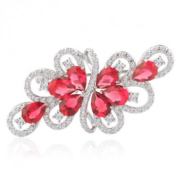 Brooch Fashion Womens Copper Inlaid 3A Zircon Inlaid Womens Brooch Platinum Plated Jewelry Gifts