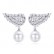 Feather Bead Earrings Platinum Plated Fashion AAA Zircon Wings Womens Pearl New Earrings