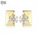 Golden Korean style inlaid zircon earrings Korean style fashion new earrings