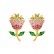 Hand bouquet earrings Korean fashion sweet color flower earrings temperament ladies platinum plated earrings