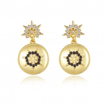 Ice 谰 female golden fashion new earrings Korean creative sweet temperament earrings