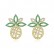 Pineapple Stud Earrings Fashion Temperament Short Hair Womens Fruit Earrings Gold Plated Zirconium Earrings