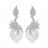 Platinum-plated earrings AAA zircon small round pearl earrings Korean version