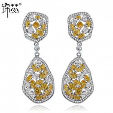 Qingge Manwu Earrings AAA Zircon Inlaid European and American Fashion Atmospheric Earrings Manufacturers Wholesale