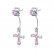 Sakura Weeping Earrings Copper Inlaid 3A Zircon Korean Version Creative Detachable Female Earrings Two-wear Earrings