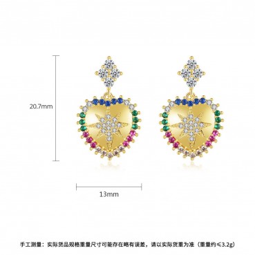 Boudoir temperament womens new gold-plated heart-shaped earrings Korean fashion simple earrings