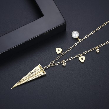 Gold-plated geometric feminine necklace, personalized Korean version of the new clavicle chain