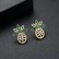 Pineapple Stud Earrings Fashion Temperament Short Hair Womens Fruit Earrings Gold Plated Zirconium Earrings