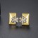 Golden Korean style inlaid zircon earrings Korean style fashion new earrings