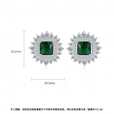 Bi芰 new copper inlaid zircon womens earrings Korean fashion style earrings