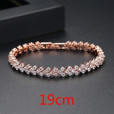 Roman simple fashion copper inlaid zircon bracelet ladies bracelet gemstone bracelet