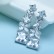 AAA diamond-studded zircon earrings simple and solemn electroplated platinum