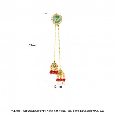 Jiaobi earrings European and American retro new long style ladies wind chimes banquet earrings fashion earrings gifts