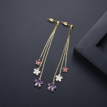 2021 new Korean style personality long earrings fashion temperament simple female earrings