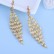 Super dazzling zircon tassel earrings femininity, electroplated platinum, simple and personalized long earrings