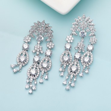 Earrings Korean style atmospheric fashion zircon earrings exaggerated big earrings star temperament