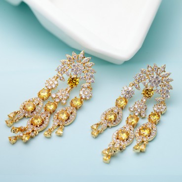 Earrings Korean style atmospheric fashion zircon earrings exaggerated big earrings star temperament