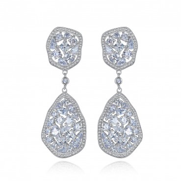 Qingge Manwu Earrings AAA Zircon Inlaid European and American Fashion Atmospheric Earrings Manufacturers Wholesale