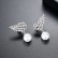 Feather Bead Earrings Platinum Plated Fashion AAA Zircon Wings Womens Pearl New Earrings