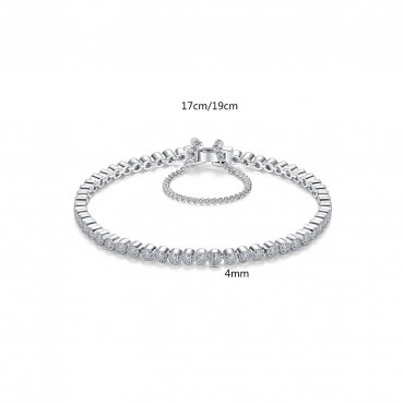 Platinum-plated copper inlaid zircon fashion womens bracelet Korean style simple womens bracelet