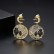 Owl Korean version of the new gold copper inlaid zircon earrings six-pointed star sweet temperament female earrings