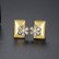 Golden Korean style inlaid zircon earrings Korean style fashion new earrings