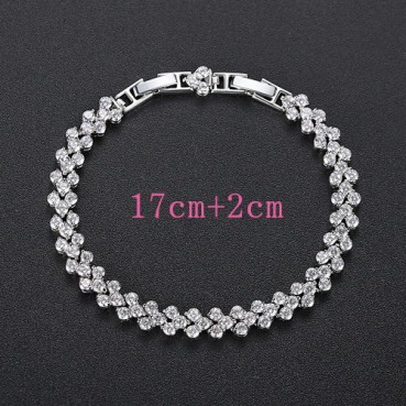 Roman bracelet European and American zircon bracelet full of diamonds simple with extension chain bracelet gift