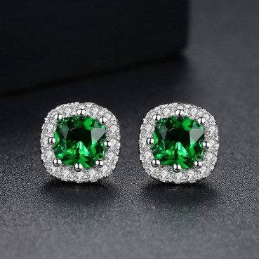 Simple Korean Fashion Zircon Inlaid Female Earrings Platinum Jewelry