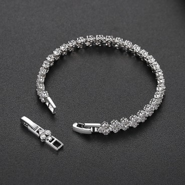 Roman bracelet European and American zircon bracelet full of diamonds simple with extension chain bracelet gift