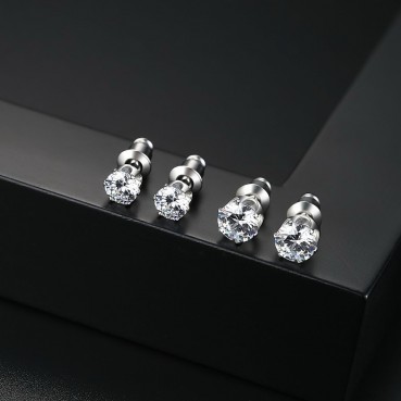 AAA zircon inlaid 5mm 6mm simple fashion female earrings wholesale factory